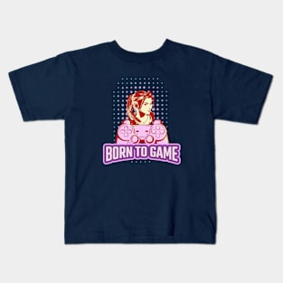 Video Gamer Girl Bborn To Game Kids T-Shirt